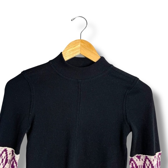 We The Free People Gorgeous Cuff Thermal Top XS Knit Sleeve Thumbhole Fair Isle - Picture 7 of 14